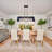 5-light Felt Linear Chandelier Kitchen Island Chandelier Linear Light Fixture For Dining Room