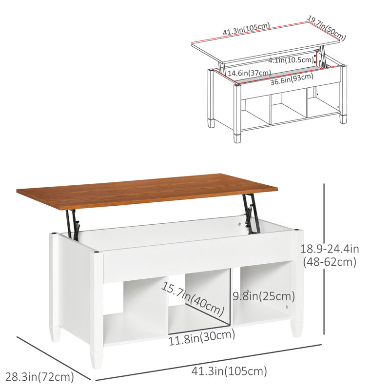 Table basse Poitiers, Brun / blanc