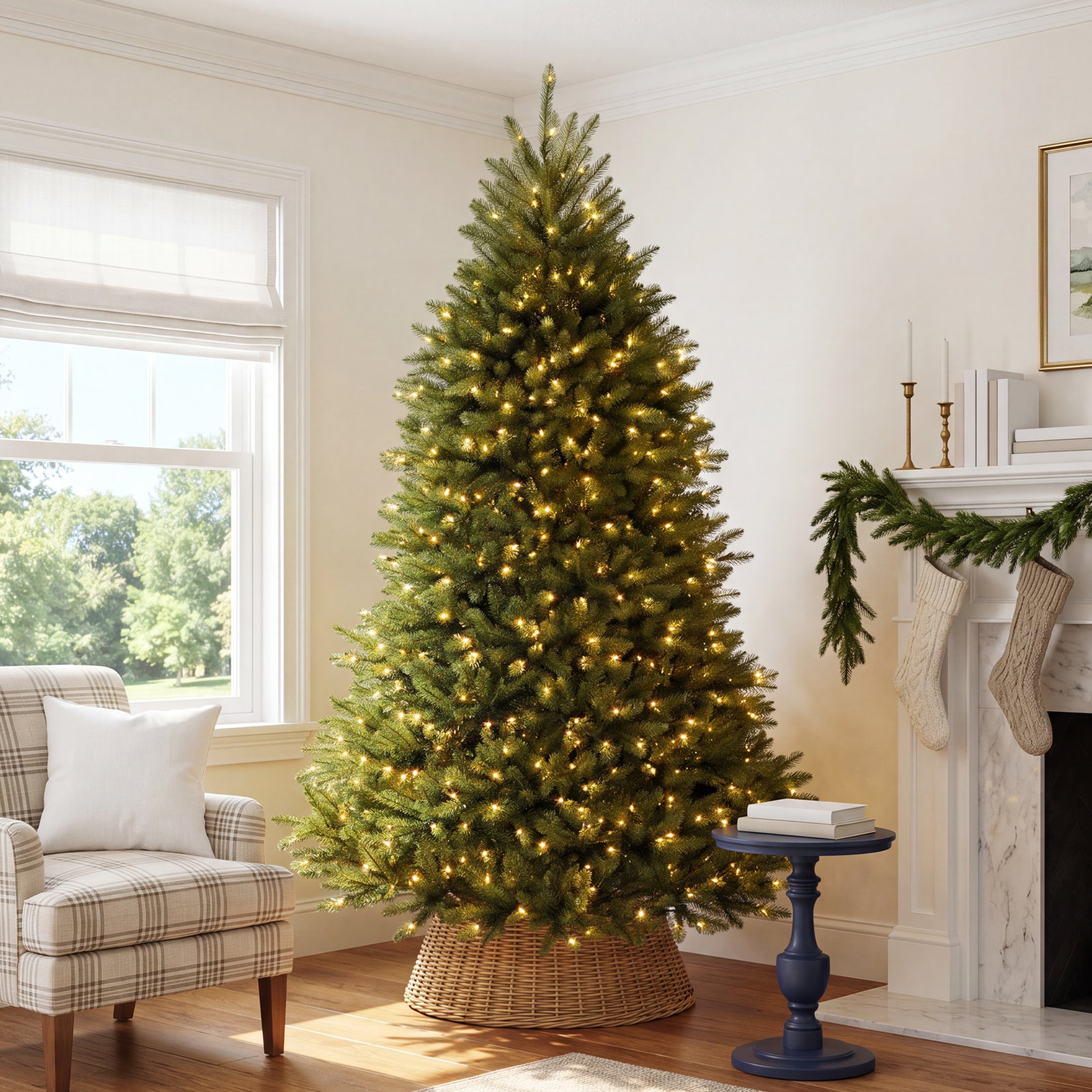 The Holiday Aisle® 7.5ft. Dunhill Fir Tree with Clear Lights