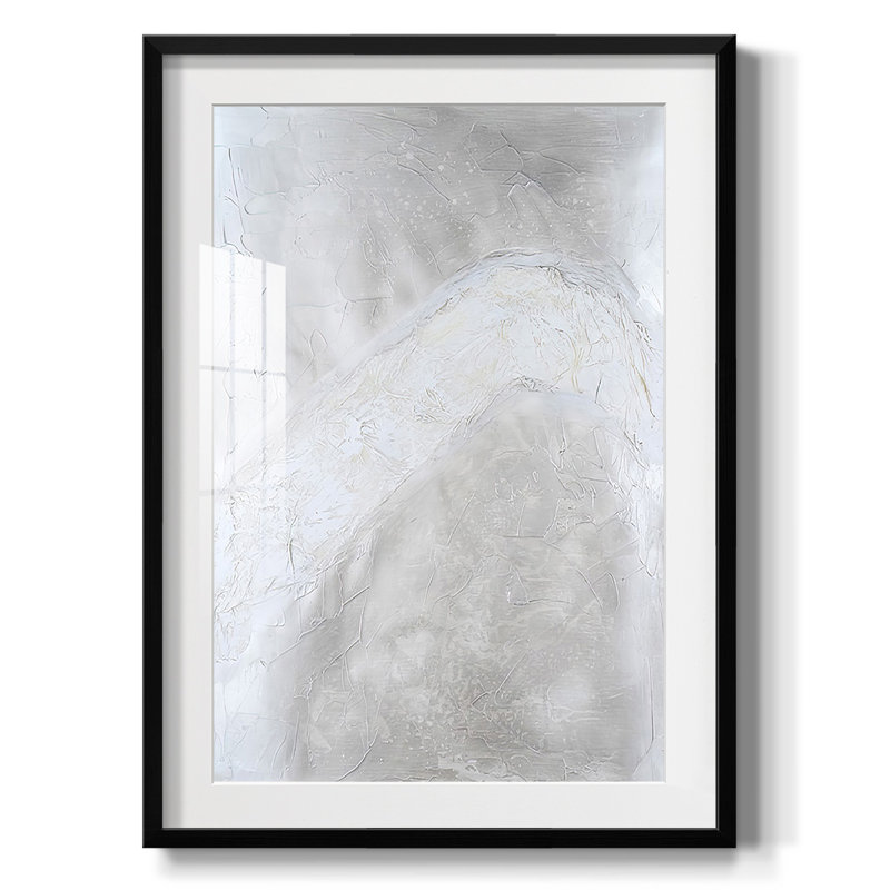 Snowdrift I, Papier avec cadre noir, Blanc