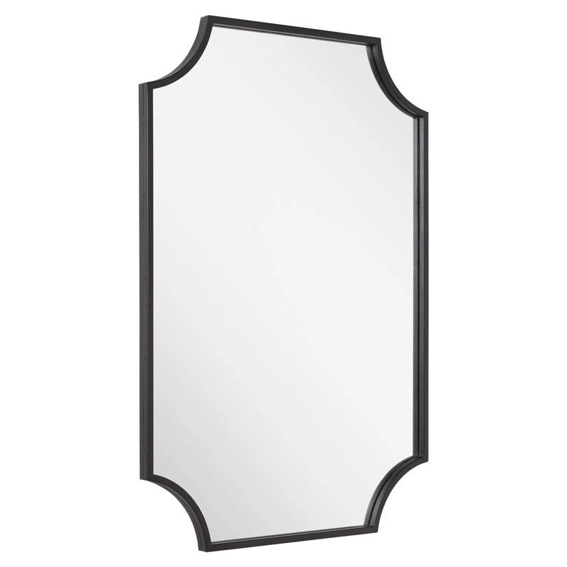 Ulric Decorative Bathroom Vanity Mirror, Textured Black