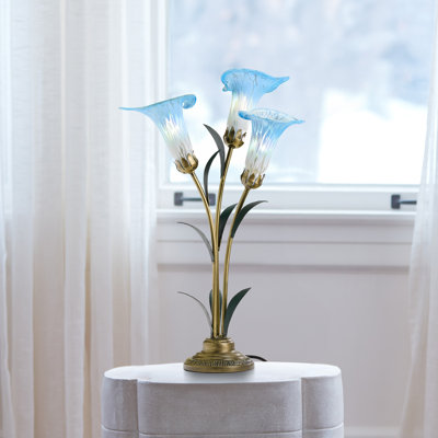 23.5"H Hand Blown Glass 3 Calla Lily Uplight Accent Lamp - 