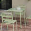 Table carrée (verte) Table de cour extérieure Table de salle à manger en plein air Villa-1782110504
