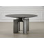 Ibrauheem 59'' Round Dining Table with Sculptural Geometric Base – Modern Statement Dining Table for 6 to 8 People