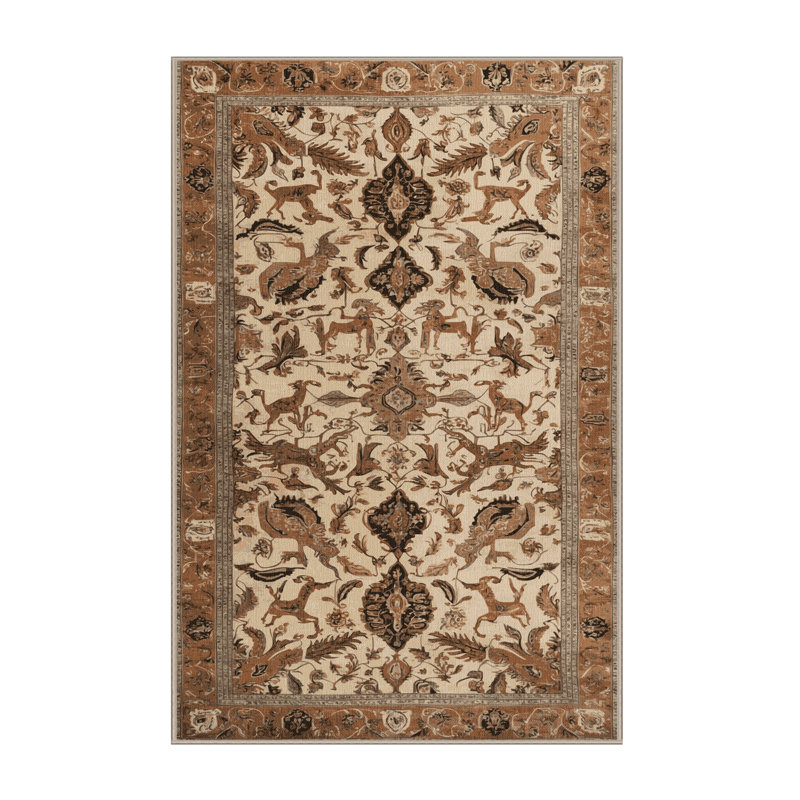 Machine Washable Persian Brown Area Rug, Runner 2' x 5'
