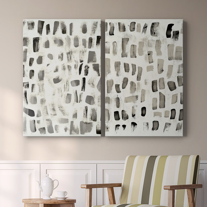 ABSTRACT Series DLXV - Toile tendue avec châssis de qualité supérieure - Prêt à être accroché, H 18 po x l 24 po