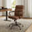 Vintage Brown Faux Leather Task Chair-1711279053