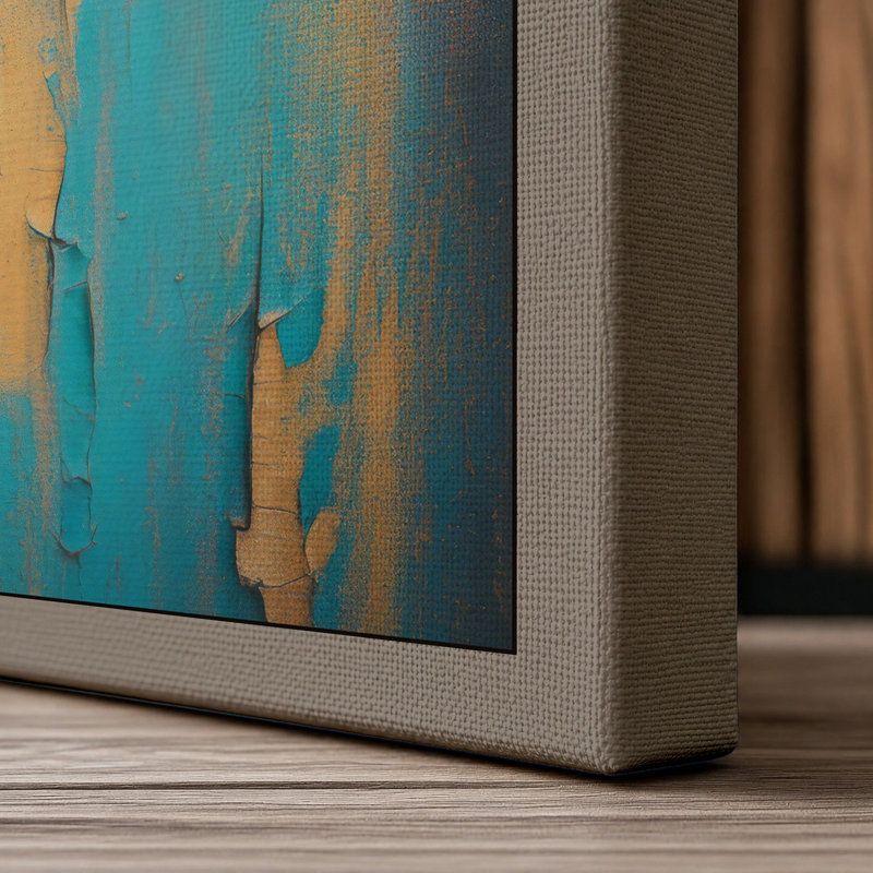 Weathered Walls Industrial - Wrapped Canvas, 36x24 - 91.4 x 61.0 cm, Taupe Border