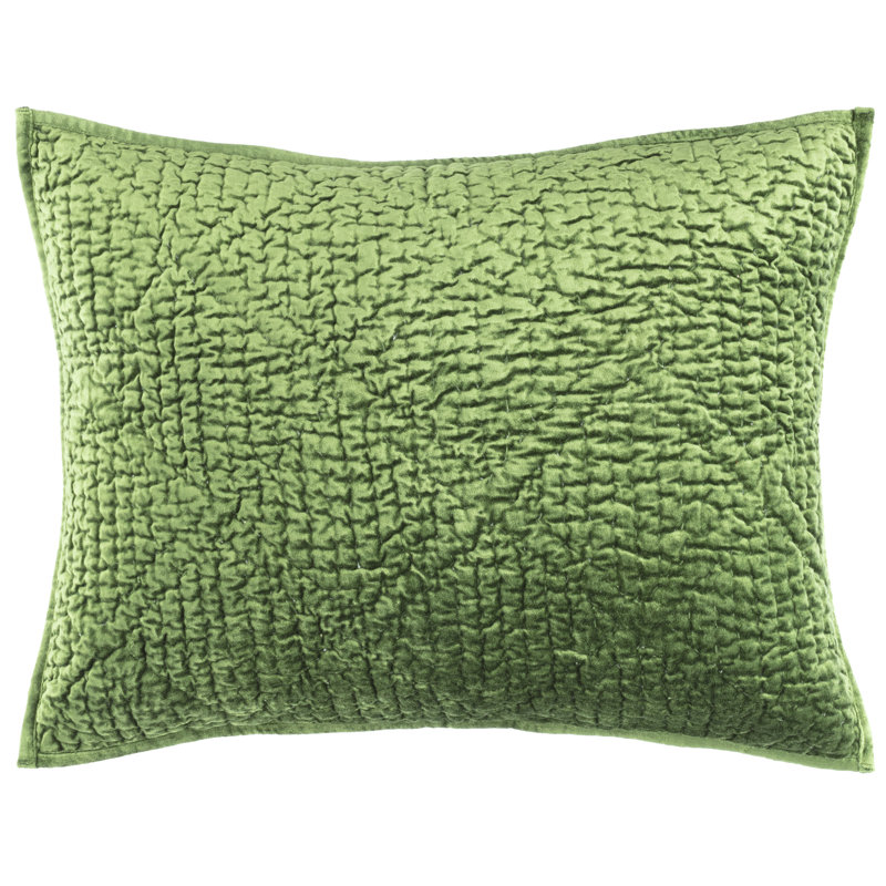 Standard Embroidered Cotton Pillow Sham with Tie Closure
