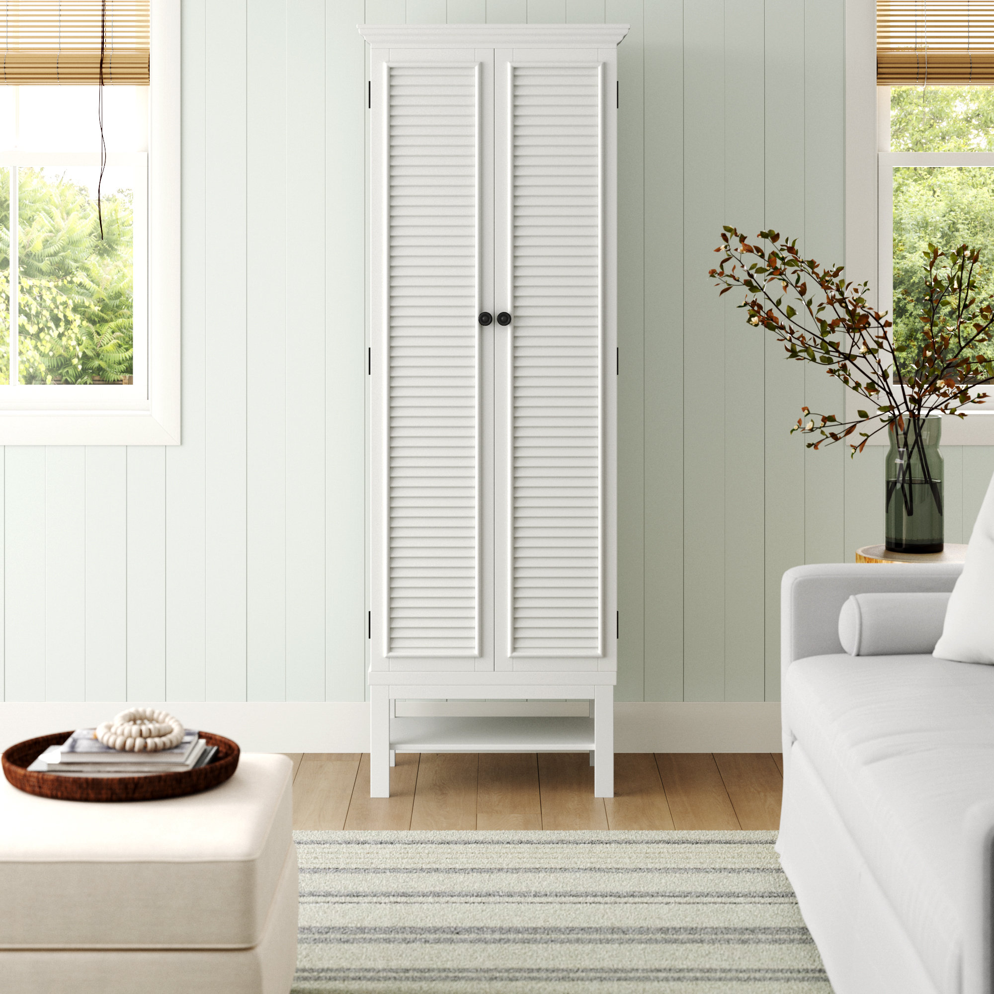 Sand & Stable™ Atlas Louvered Armoire Wayfair