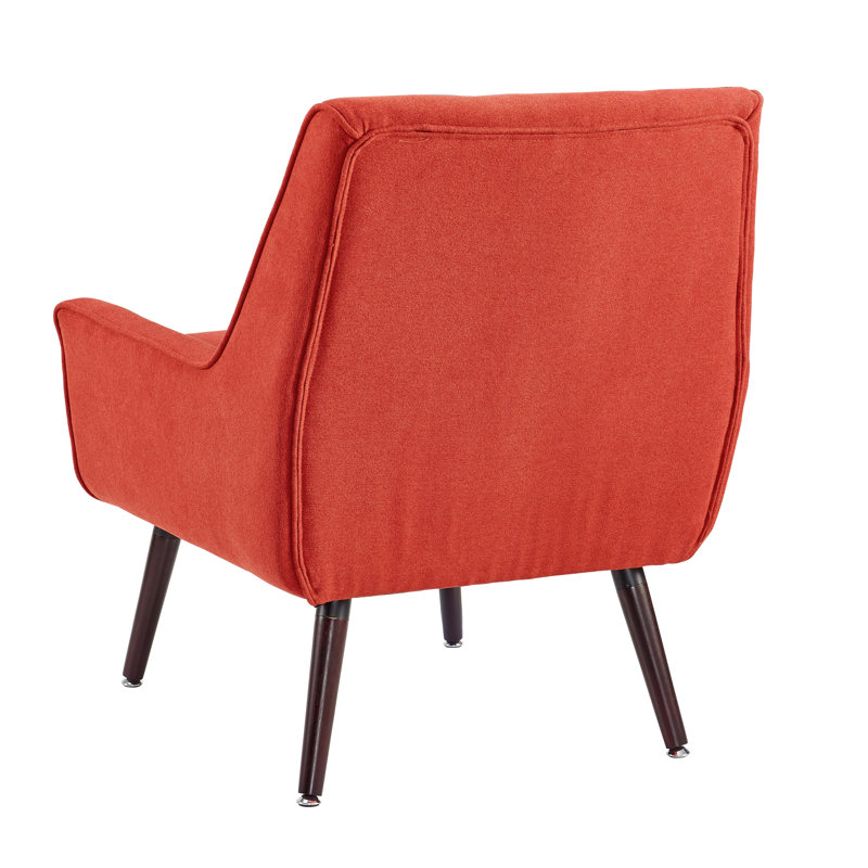 Arreon Flannel Fabric Button Tufted Armchair, Pimento