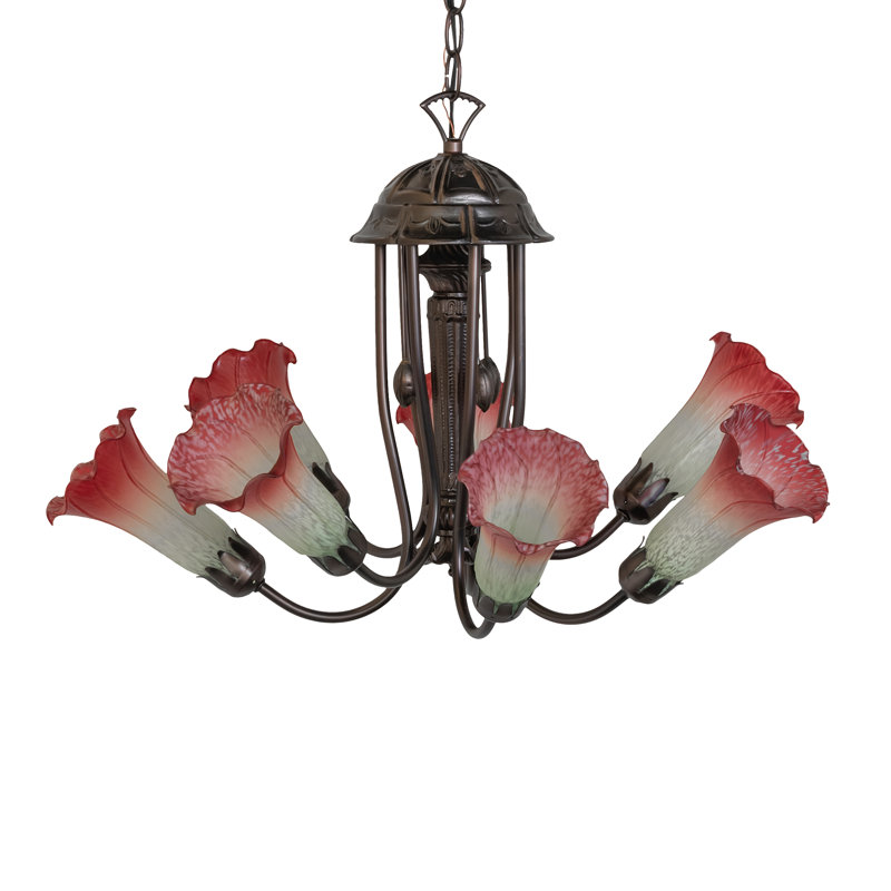 Lustre linéaire moderne à 7 lumières Jacumba, Blanc/rose