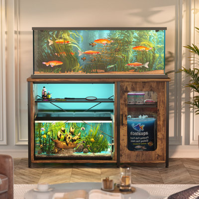 Rectangle Aquarium Stand And Reptile Stand With Power Outlets & LED Light