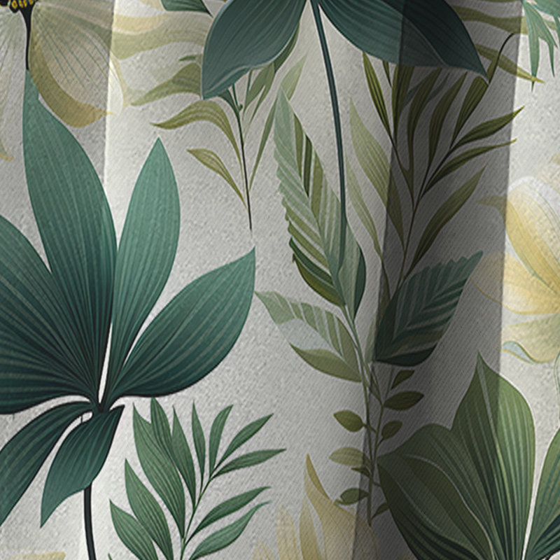 Minimaliste motif tropical Flora III - Rideau floral - Rideau occultant floral - 1 panneau, L 52 po x L 90 po