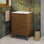 Meuble-lavabo autoportant Cascade 24 po en chêne brun avec plateau en céramique blanc résistant aux égratignures