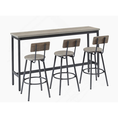 Ensemble de table de salle à manger 4 pièces, avec table fixe