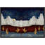 Gray Desert Canyon with Golden Cacti, reproduction d'art sur toile-95982643-95982640
