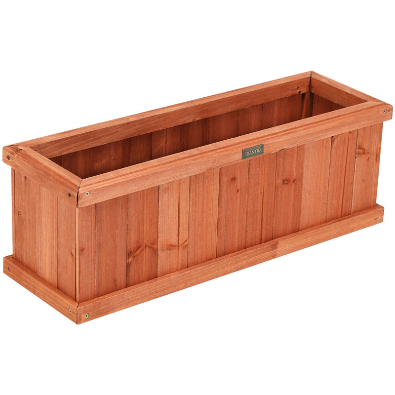 Ivaan Wooden Window Planter Box, 10" H x 9" W x 28" D