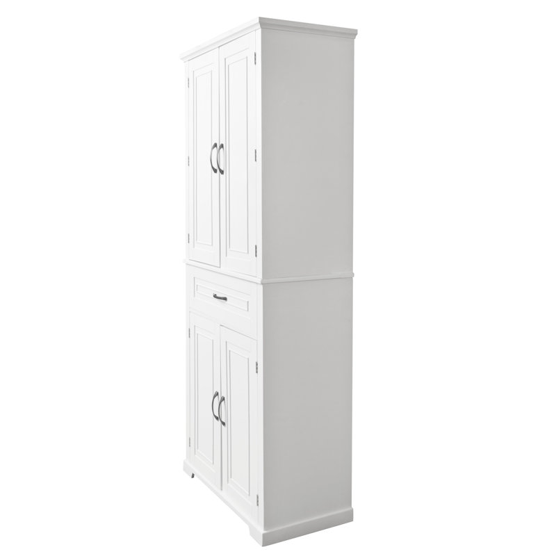 Bathroom Storage Cabinet With Doors And Drawer, Multiple Storage Space, Adjustable Shelf, Bathroom Storage, White