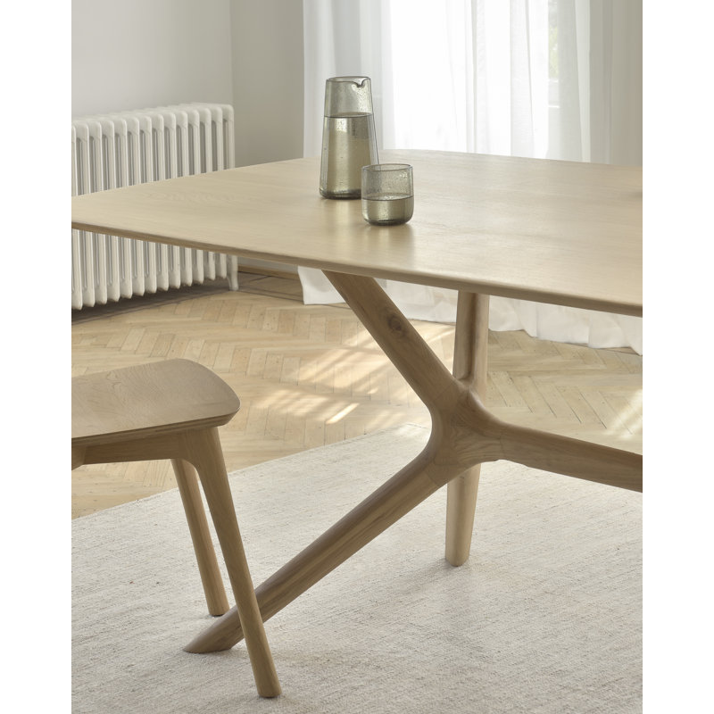 X Solid Oak Dining Table, 30" H x 88.1" L x 39.4" W