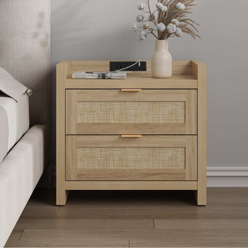 Table de chevet Amrutha, Brun clair