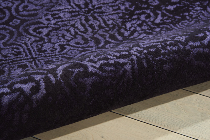 Tapis abstrait mauve foncé Maya, Rectangle 9 pi 3 po x 12 pi 9 po