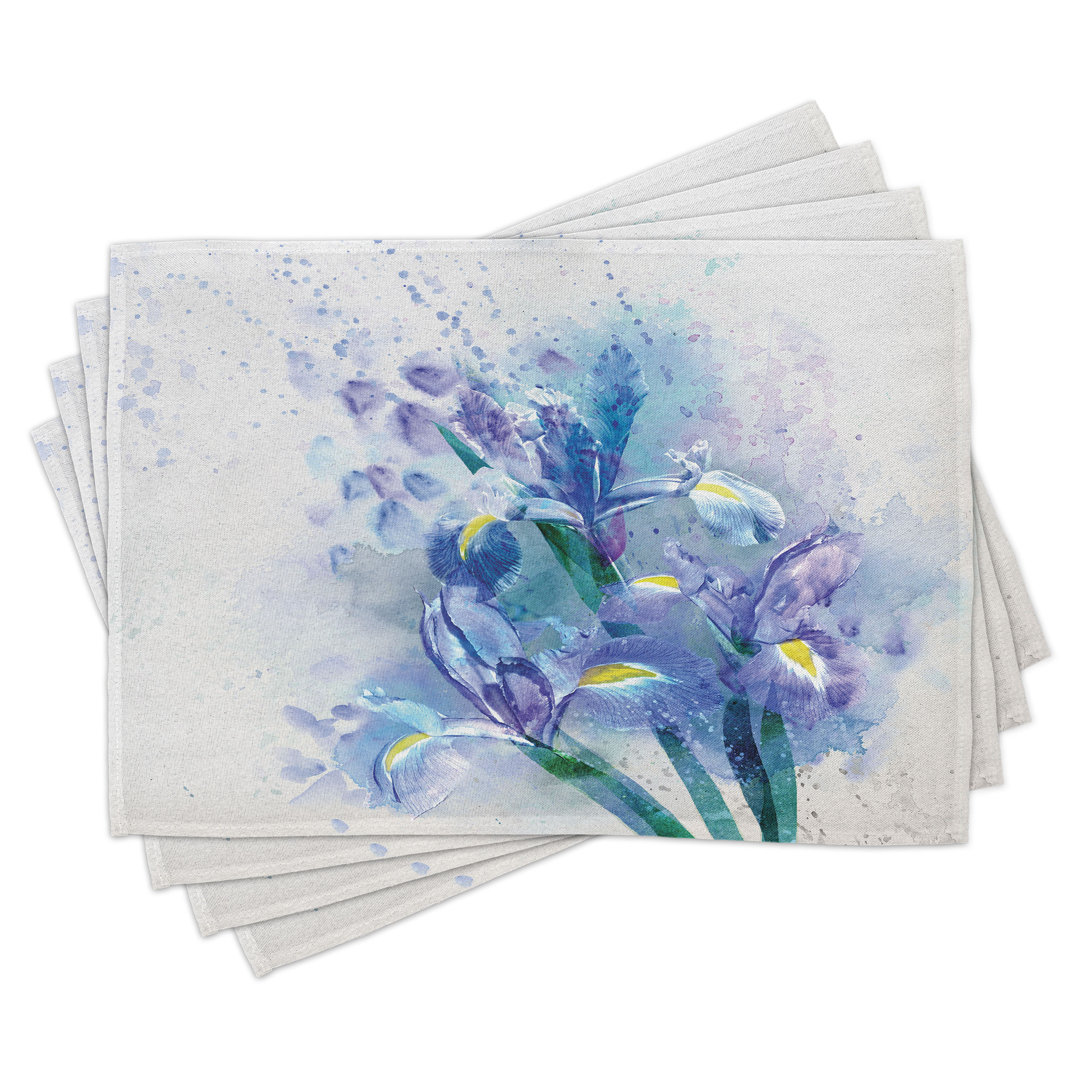 Platzdeckchen 4er-Set, Iris Fresh Colors, lila-grau-ecru