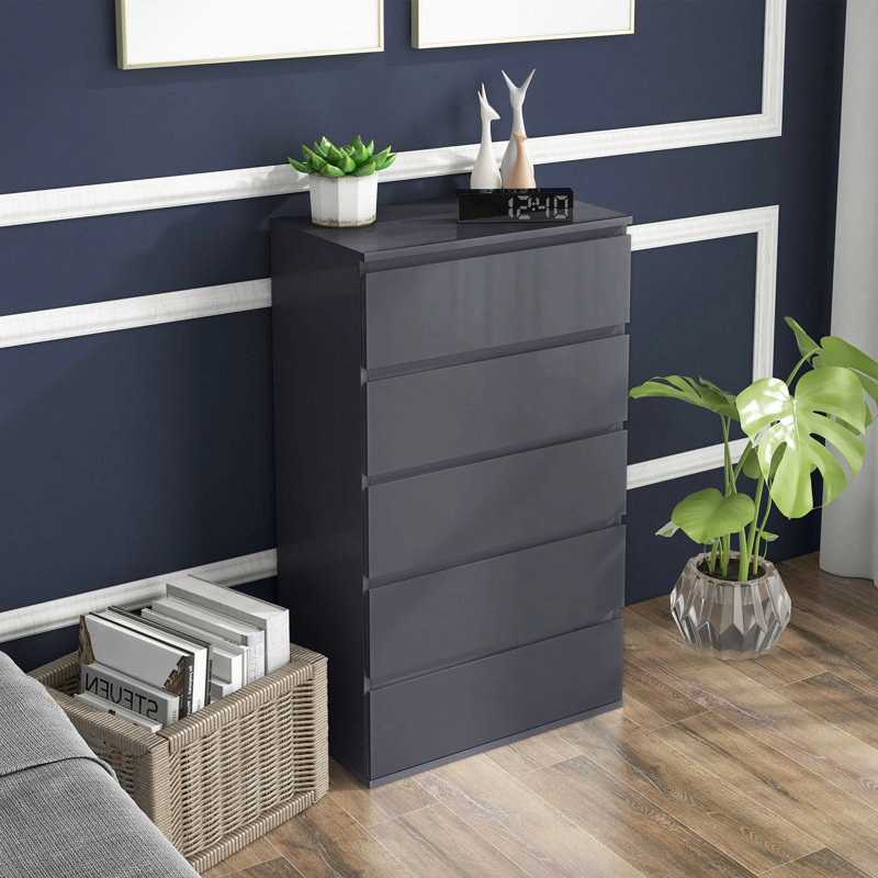 Savana 53cm W 5 - Drawer Chest of Drawers, Grey