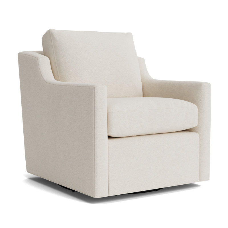 Gigi No Skirt Full Swivel Chair, Performance Boucle - Cream