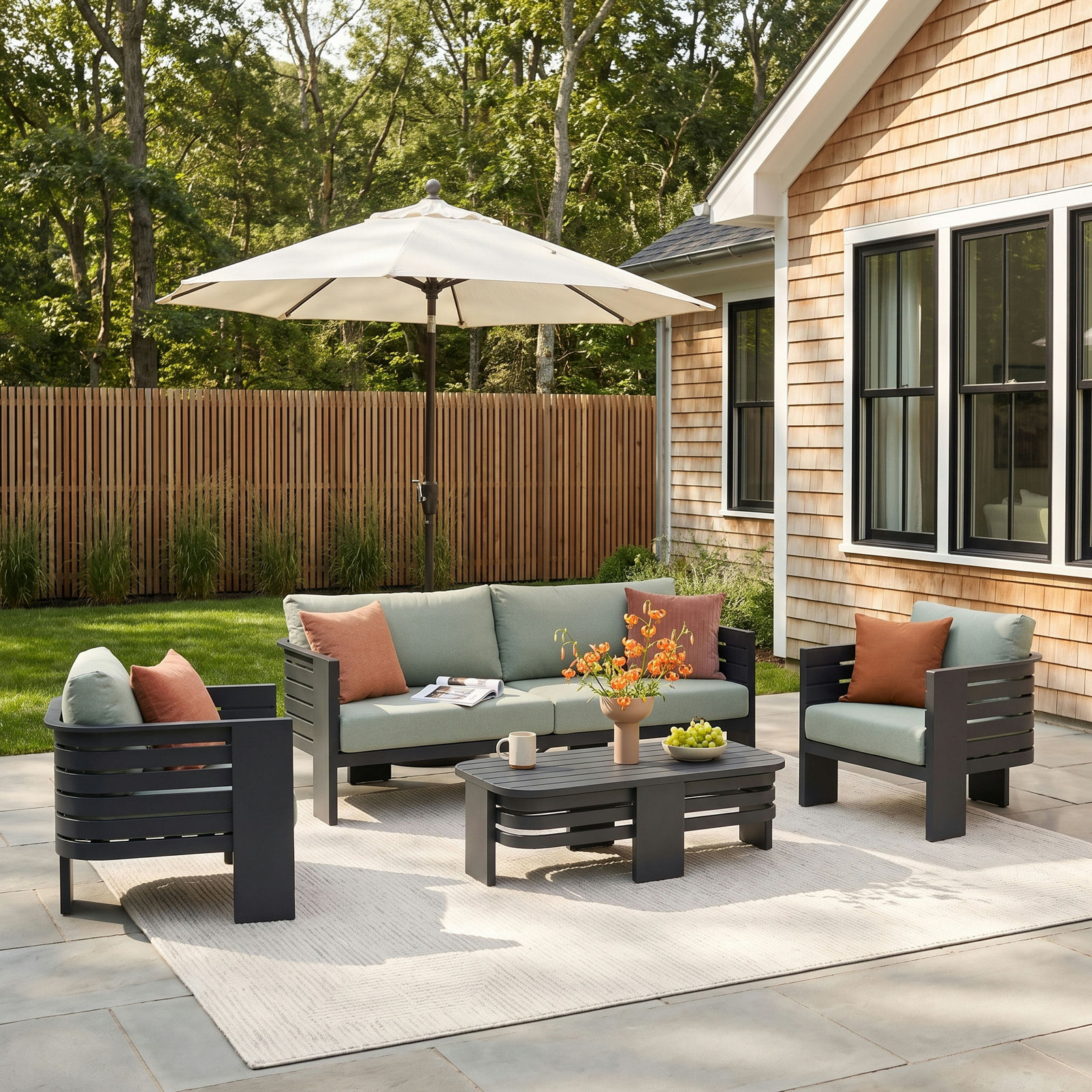 Ari 5-Person Sunbrella® Patio Seating Group, Cast Oasis