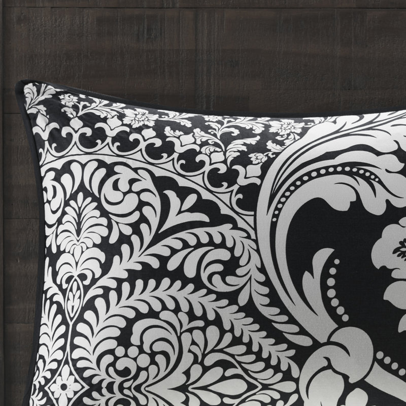 Vienna Queen Black Cotton 7-Piece Comforter Set