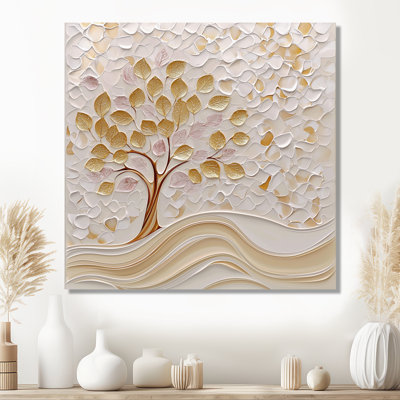 Golden Glow Colourful Beech Tree II - Landscapes Metal Decor, Tree Metal Print