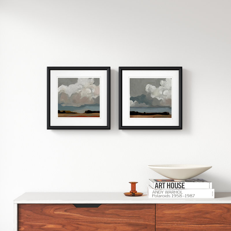 «Cloud Formation I», ensemble de 2 reproductions encadrées, Cadre noir