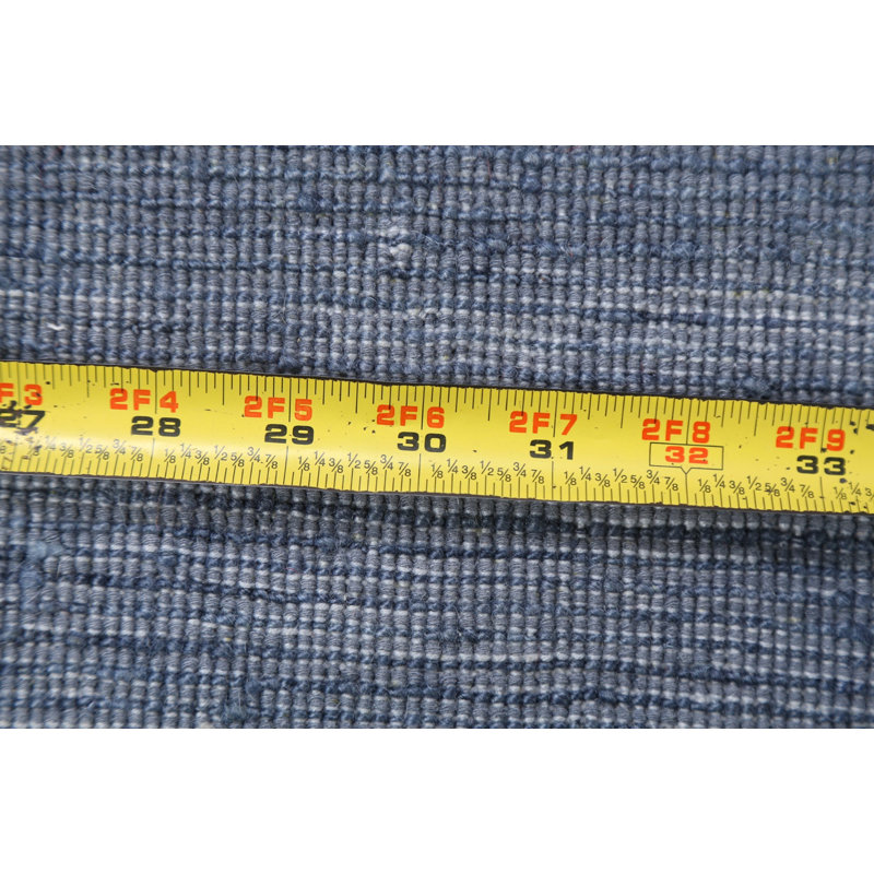 Tapis bleu en laine noué à la main de conception unique 3 pi 11 po x 5 pi 9 po New Age