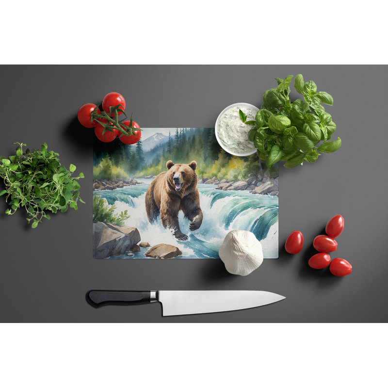 Planche à découper en verre Alaskan Wilderness Grizzly Bear