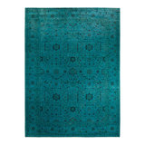 Arch One-of-a-Kind Rectangle 9' 2" X 12' 5" New Age Wool Area Rug Blue