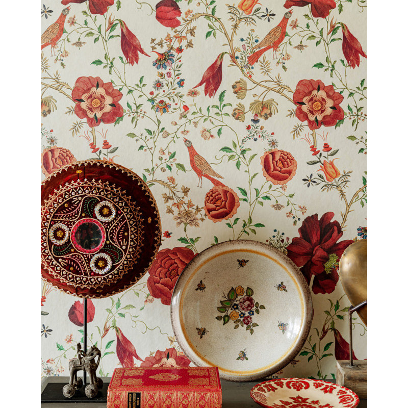 Transylvanian Roots Wallpaper Roll, Green/Red/Black