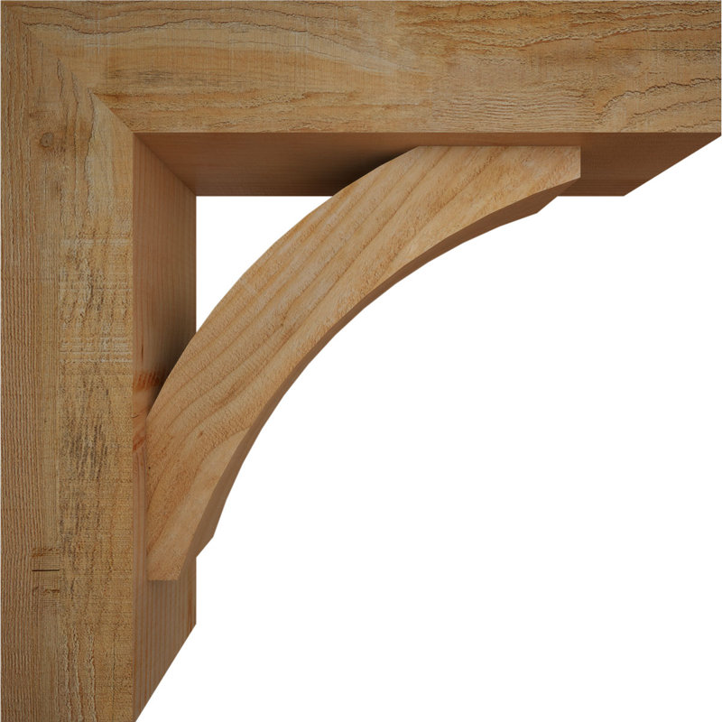 Thorton Block Bracket with Offset Brace, 22 x 22, 6"W Douglas Fir (Rough Sawn)