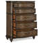 Commode traditionnelle à 5 tiroirs avec finition classique en chêne brun 1pc