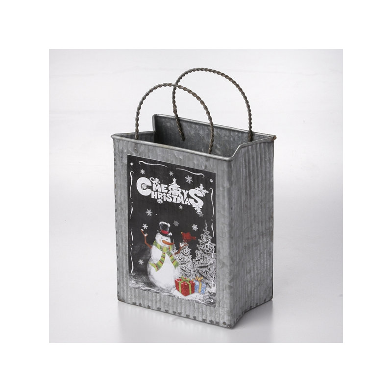 Panier en métal bonhomme de neige