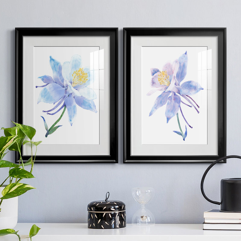 «Columbine Bloom I», reproduction encadrée de qualité supérieure, prête à être accrochée, H 36,5 po x l 26,5 po x P 1,25 po