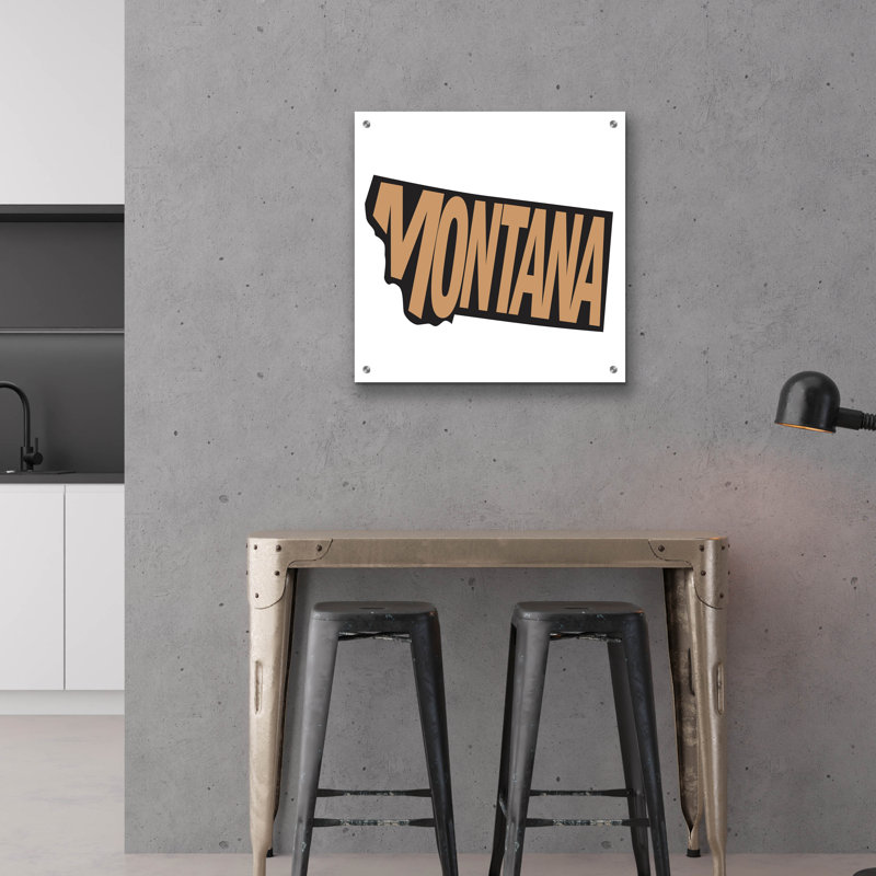 Art mural en verre épique «Montana 2» par Art Licensing Studio, 24 po x 24 po, H 24 po x l 24 po