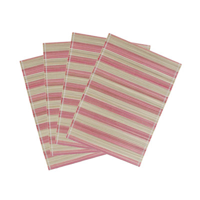 Jora Faded Pink Bamboo Placemat - Set of 4
