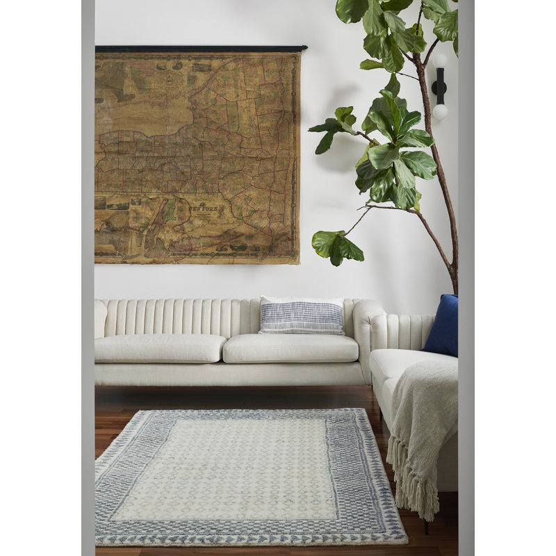 Joss & Main Berkeley Hand Knotted Wool And Cotton Ivory Area Rug 5'' X 8'', Rectangle 5' x 8'
