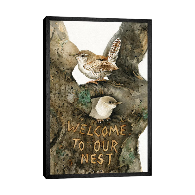 Welcome To Our Nest by Tracy Lizotte - Painting on Canvas, Black Framed, 66.04 cm H x 45.72 cm W x 3.175 cm D