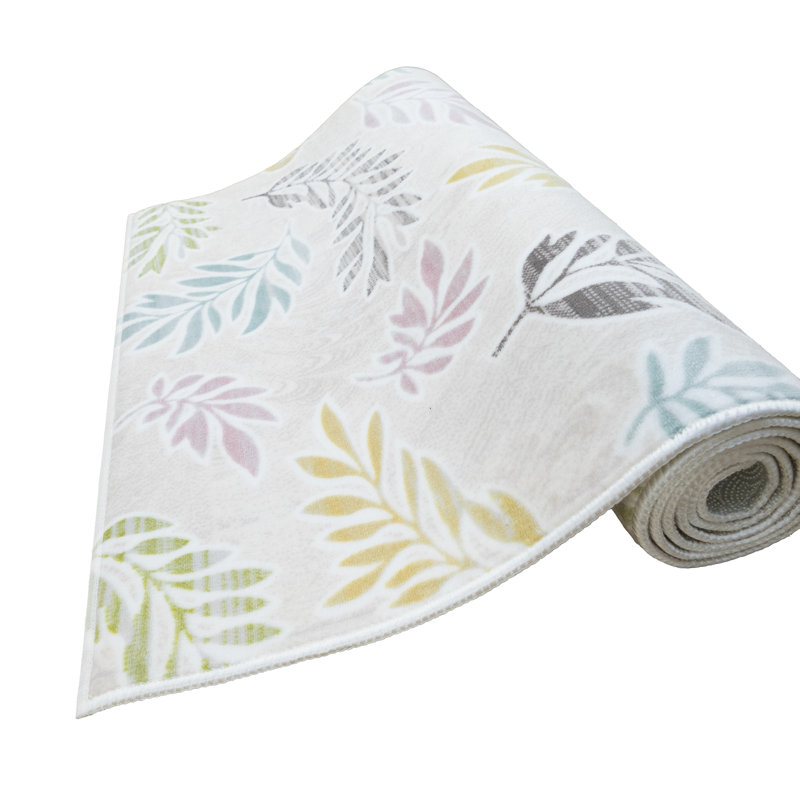 Tapis sur mesure à motif antidérapant à motif de feuilles de gel sur mesure, Tapis de couloir 2 pi 7 po x 46 pi