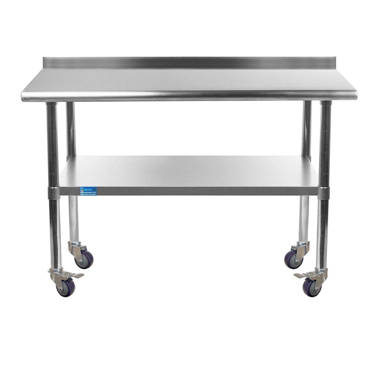 Amgood Stainless Steel Prep Table. 18 Gauge Metal Work Table with
