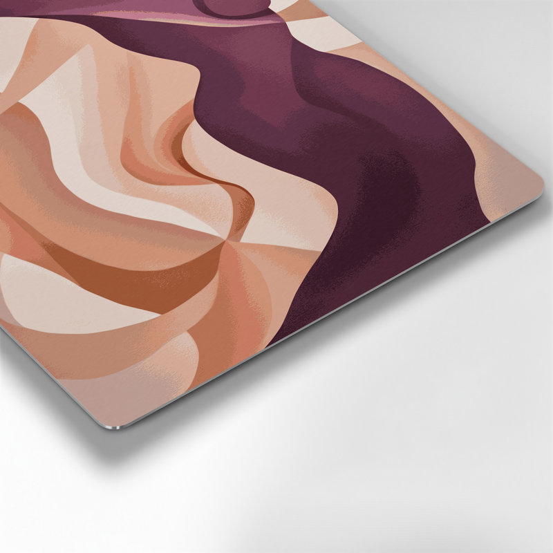 Art mural abstrait en métal beige 38, H 11 po x l 14 po