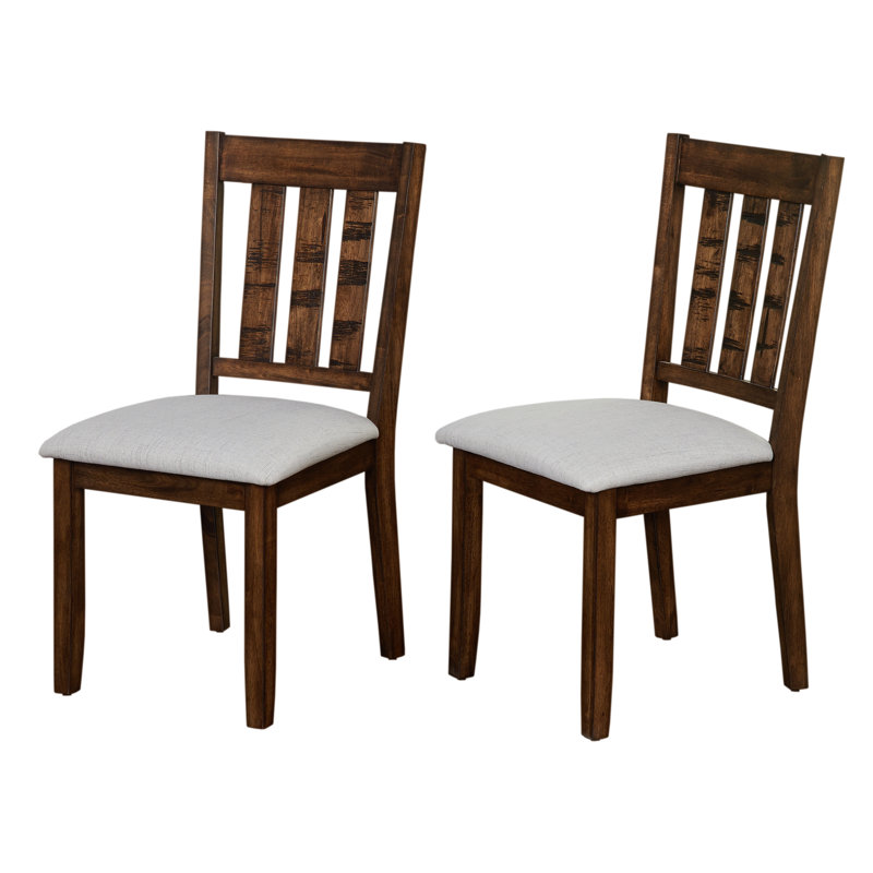Rhem Upholstered Slat Back Dining Chair, Brown