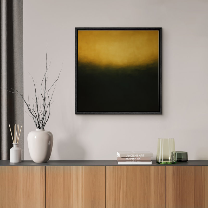 Reproduction d'art abstrait sur toile encadrée pour décoration intérieure moderne, H 16 po x l 16 po, Noir